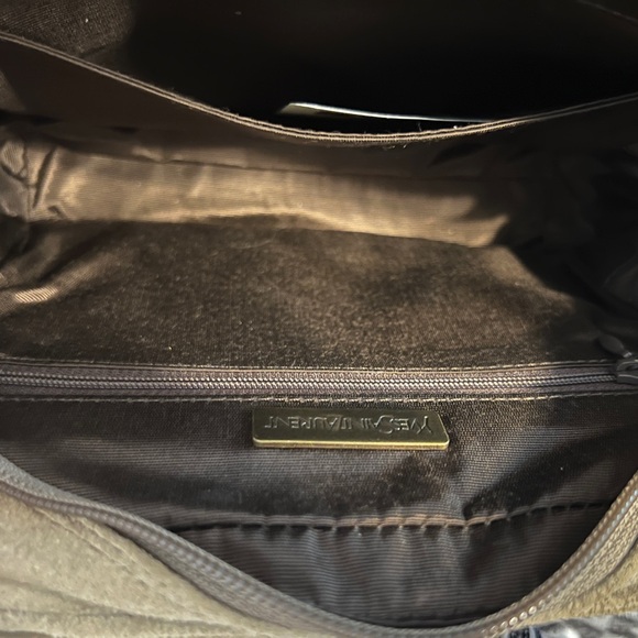 YSL Yves Saint Laurent Authentic Rare Suede Shoulder Bag Tan Unique - Picture 15 of 17